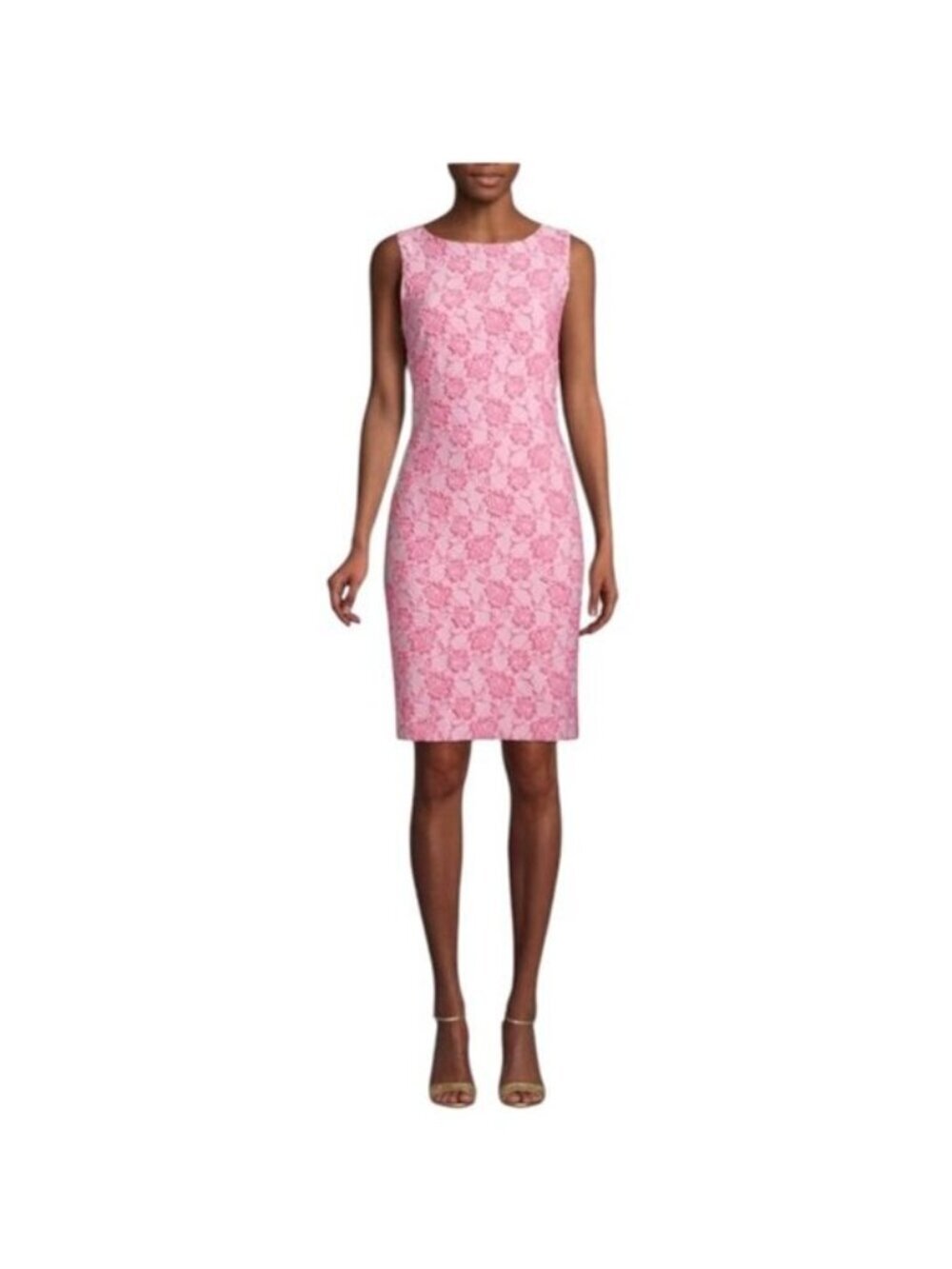 Donna Ricco NWT $138 Pink Floral Jacquard Sheath Dress, Women's Size 10